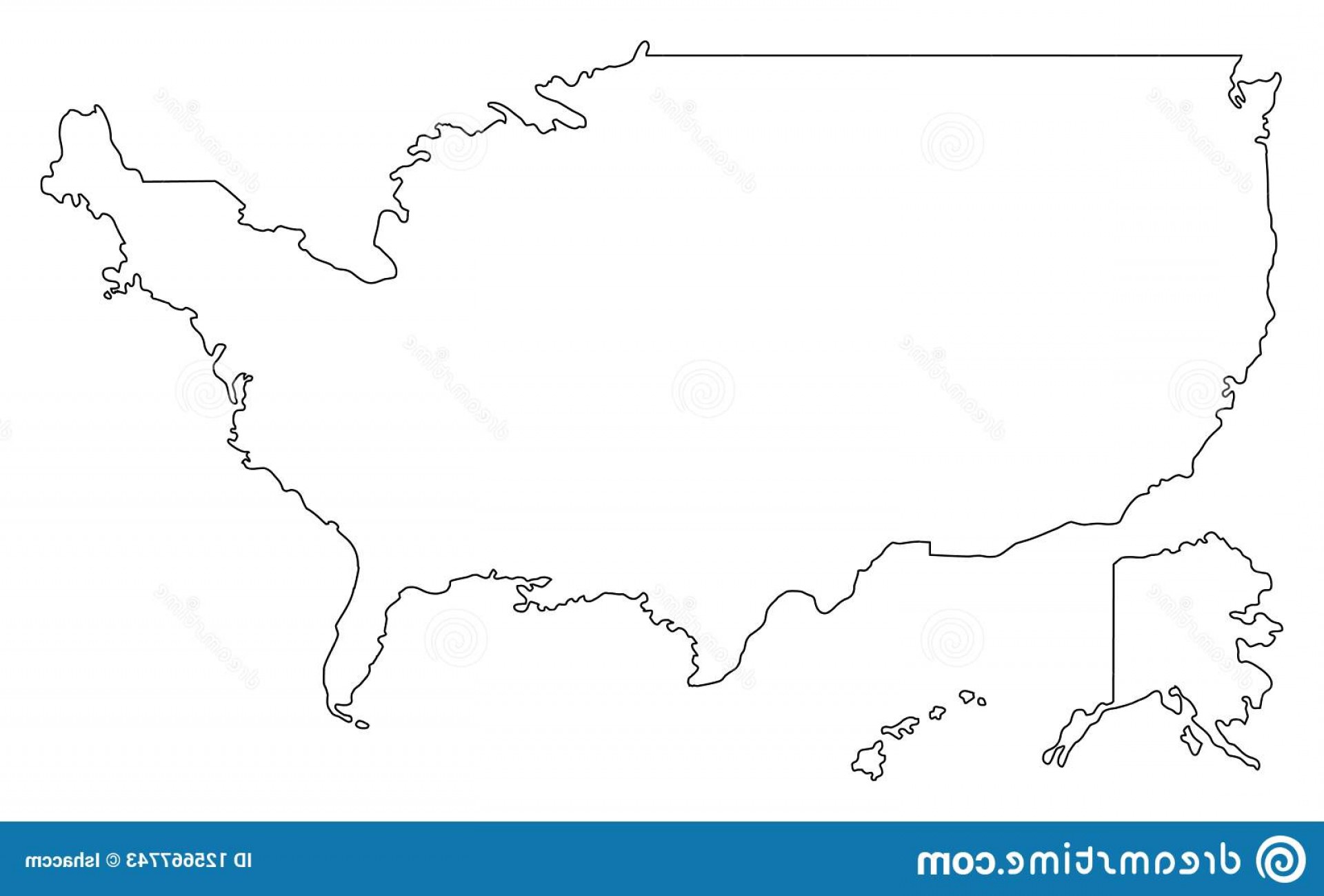 1920x1299 United States America Map Outline Vector Illustartion Usa Map