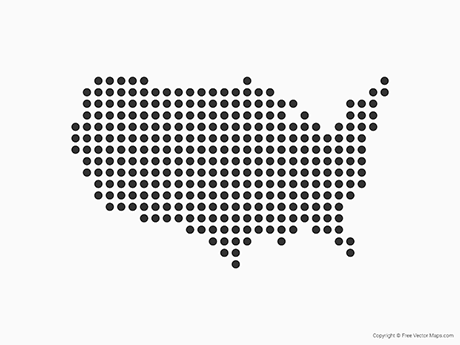 460x345 Vector Map Of United States Of America