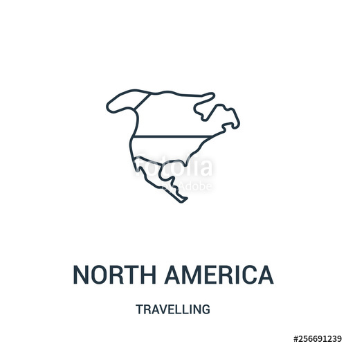 500x500 North America Icon Vector From Travelling Collection Thin Line