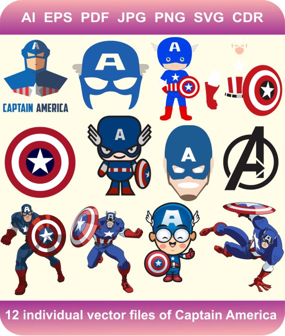 Captain America Vector Images Download Etsy 570x673 Captain America Vector Images Download Etsy