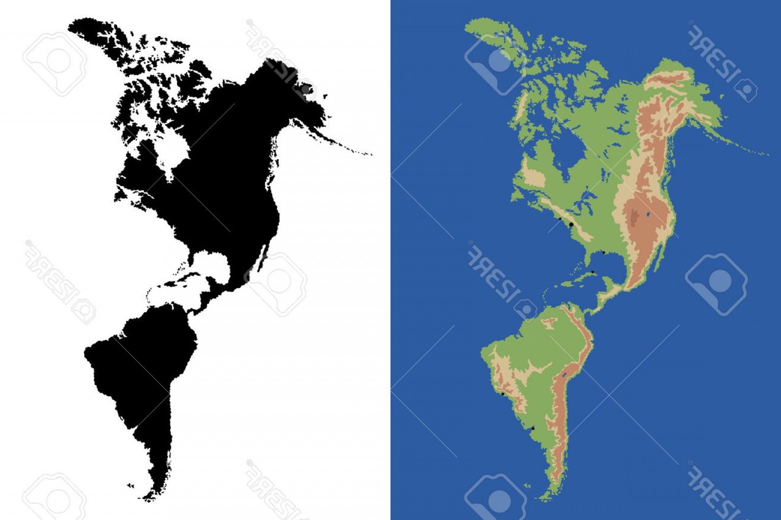Photostock Vector North And South America Map Vector Handandbeak 1560x1039 Photostock Vector North And South America Map Vector Handandbeak