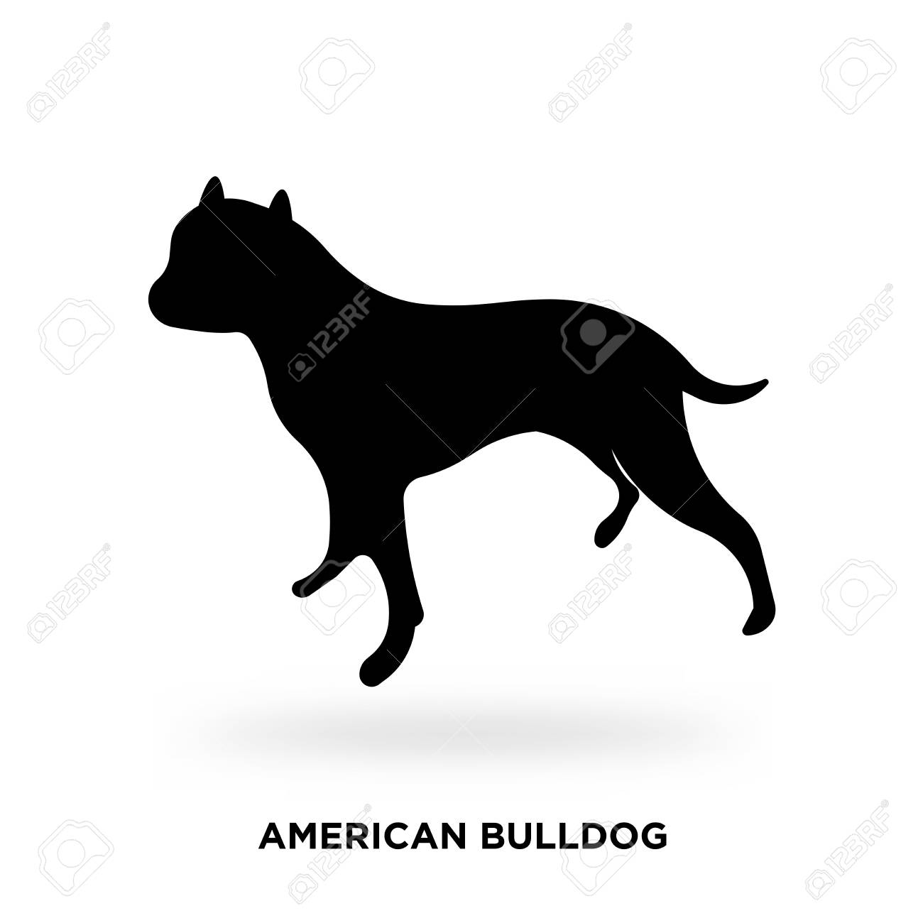 1300x1300 Huge Collection Of 'american Bulldog Silhouette' Download More