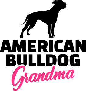 284x300 American Bulldog Grandma Silhouette In Black Royalty Free Stock