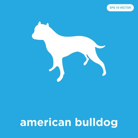 450x450 American Bulldog Vector Icon Isolated On Blue Background, Sign