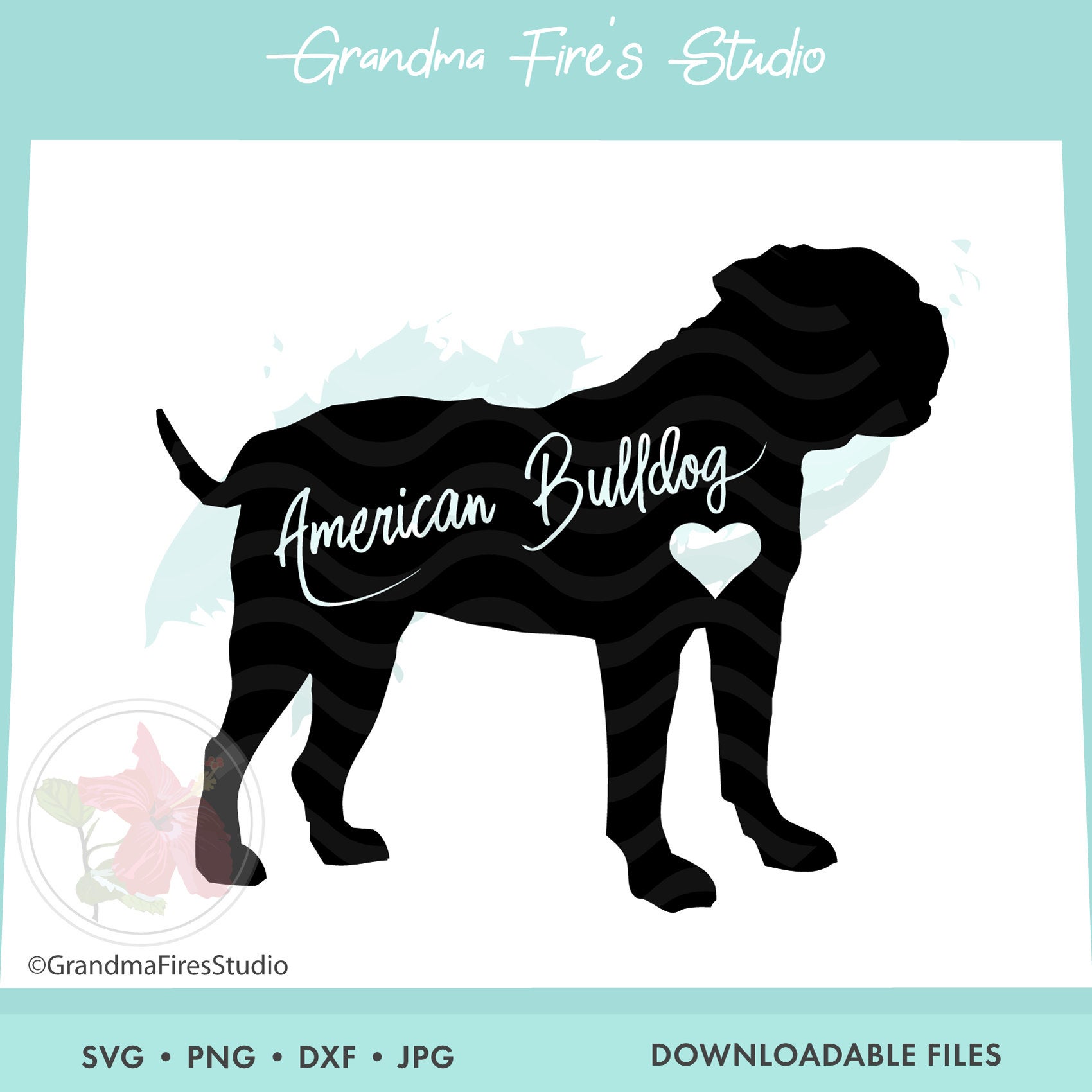 1700x1700 American Bulldog American Bulldog Silhouette Dog Etsy