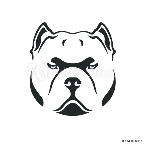 500x500 American Bully Icon Bully Dog Head Vector Template Black