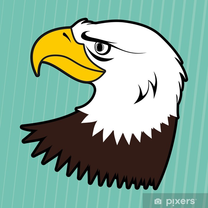 700x700 American Bald Eagle Vector Wall Mural