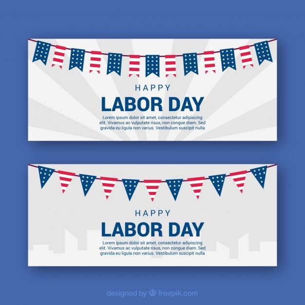 626x626 Labor Day's Banners With Flags