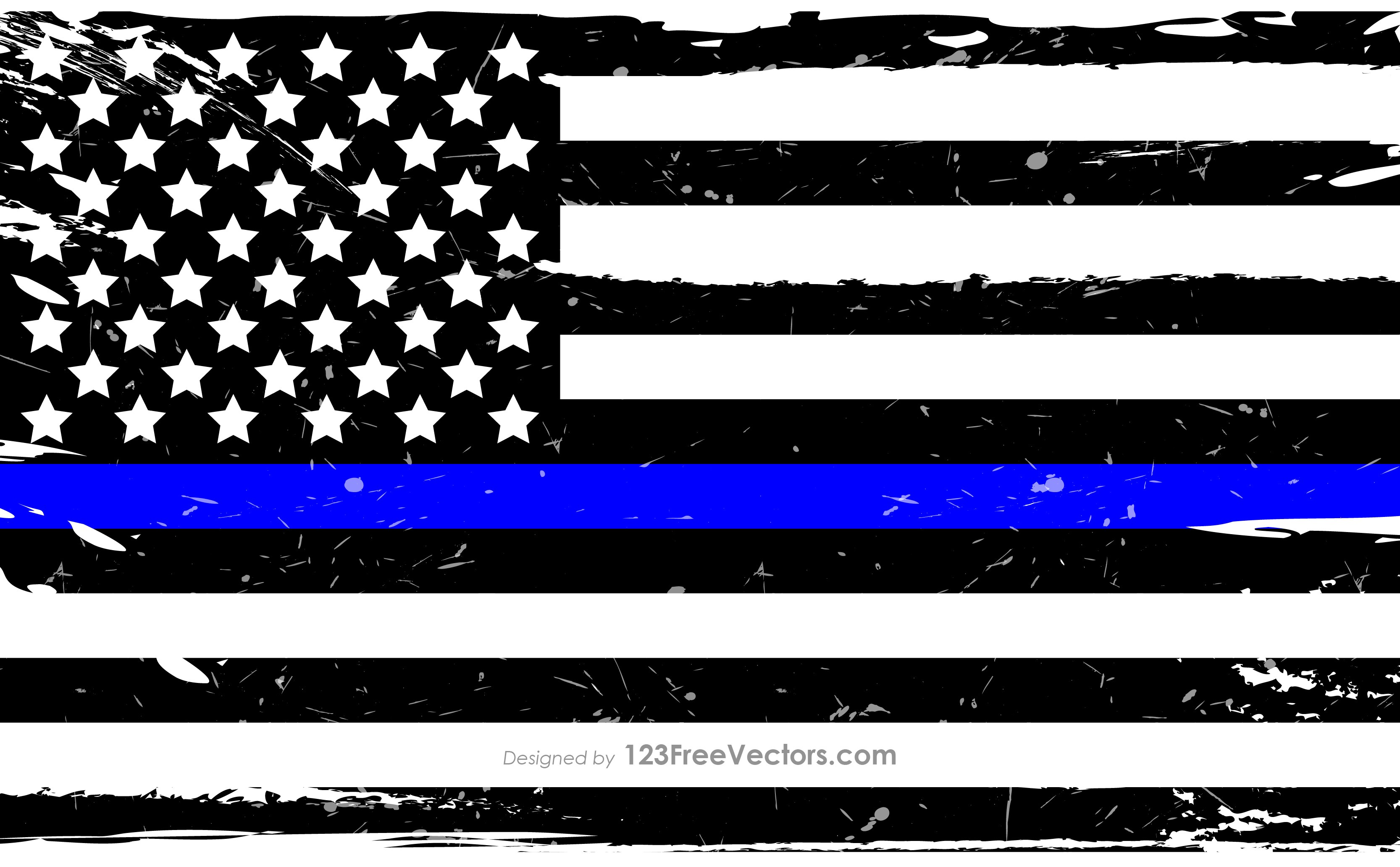 3333x2063 Black And White American Flag With Blue Stripe