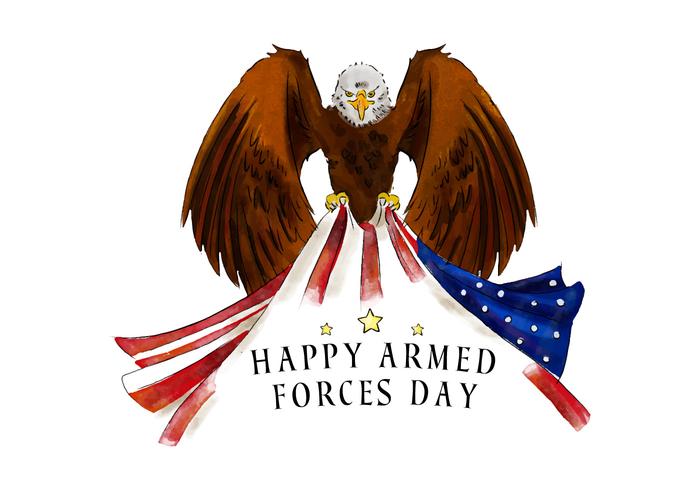 700x490 Bald Eagle With American Flag For Armed Force Day Vector