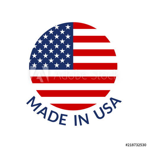 500x500 Made In Usa Logo Or Label Circle Us Icon With American Flag