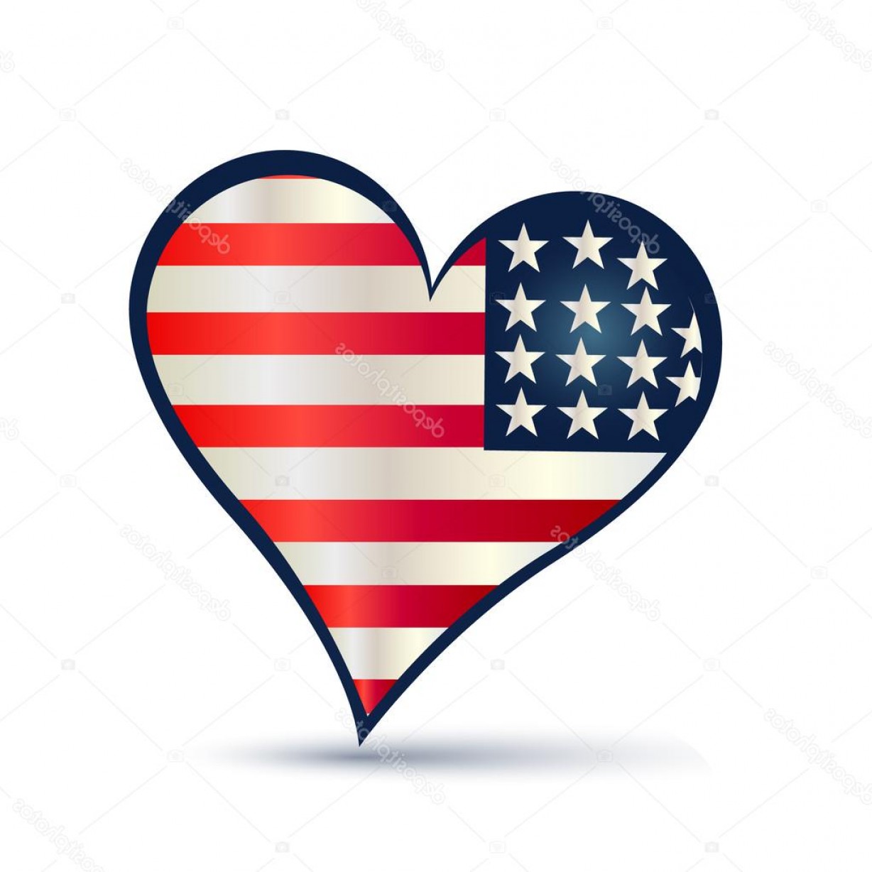 1228x1228 Stock Illustration Heart Usa Flag Vector Logo Soidergi
