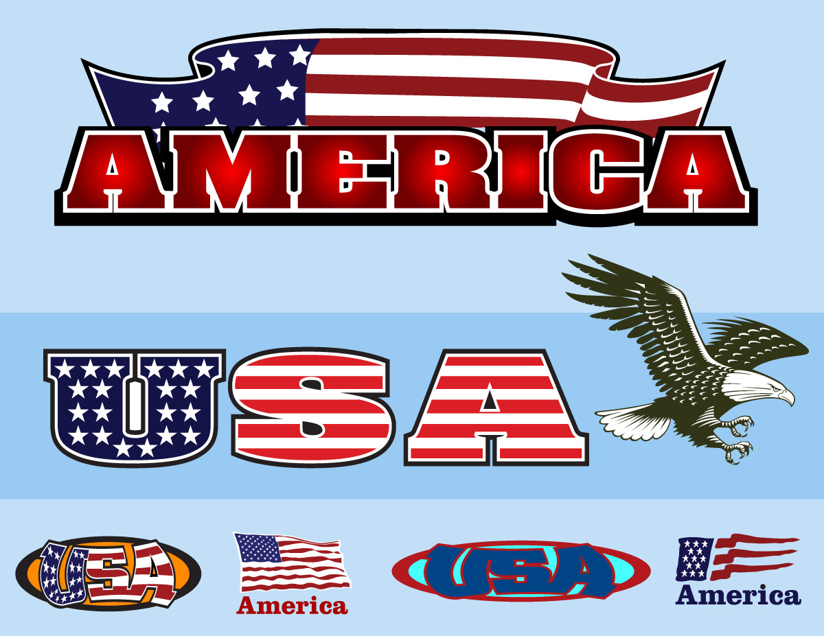 American Flag Logo Vector at Collection of American