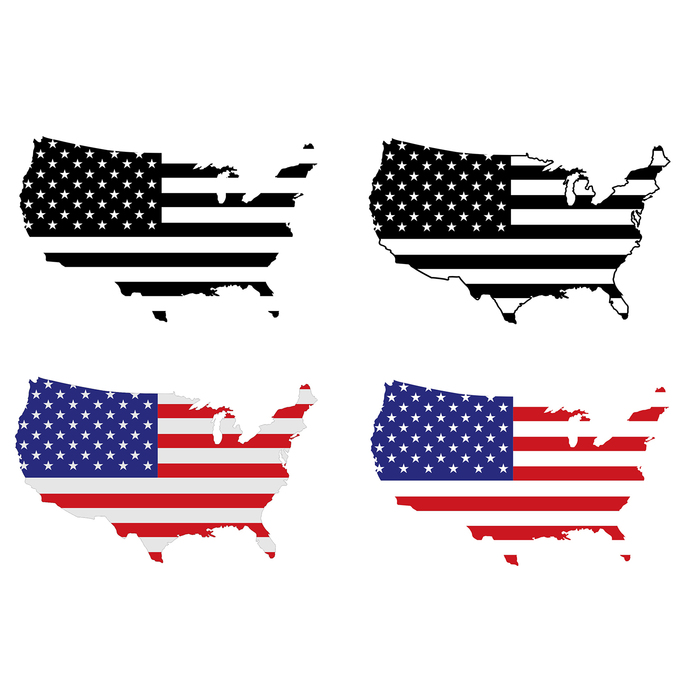 690x690 American Flag Usa Logo Map Design Dxf Vectordesign