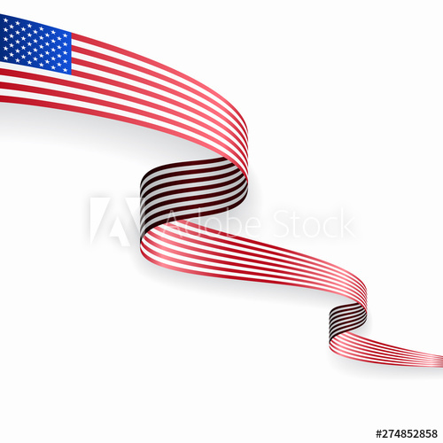 500x500 American Flag Wavy Abstract Background Vector Illustration