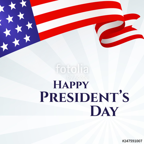 500x500 Banner Text Happy President's Day American Flag Ribbon Stars