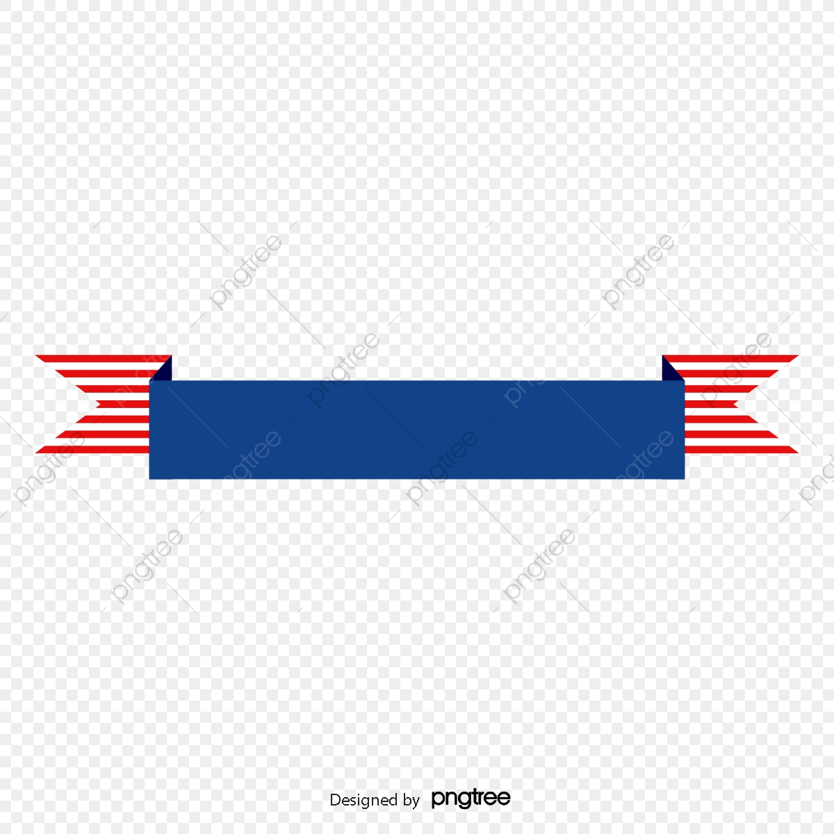 1200x1200 Cartoon Blue American Flag Decorative Ribbon, Ribbon, Element