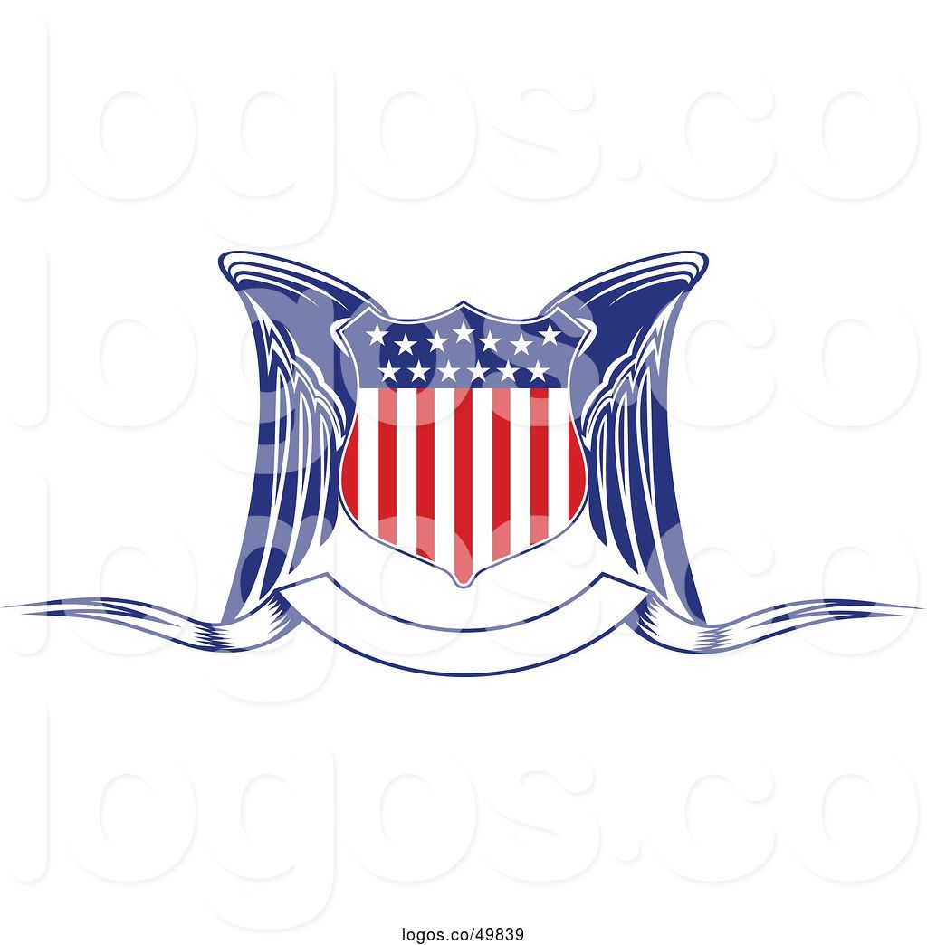 1024x1044 Logo Of Winged American Flag Shield Over A Blank Ribbon Banner