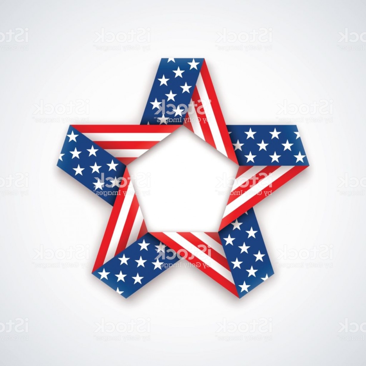 1228x1228 Star Made Of Double Ribbon With American Flag Stars And Stripes