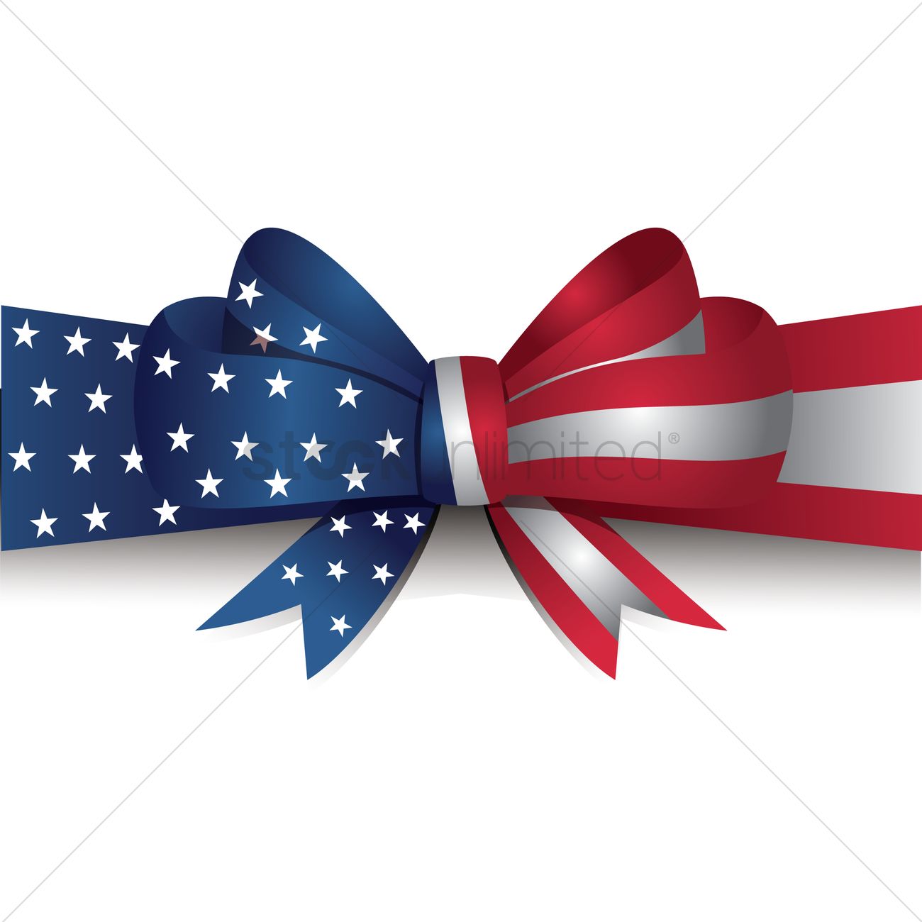 1300x1300 Usa Flag Ribbon Bow Vector Image