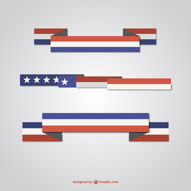 626x626 Usa Flag Ribbons Vector Free Download