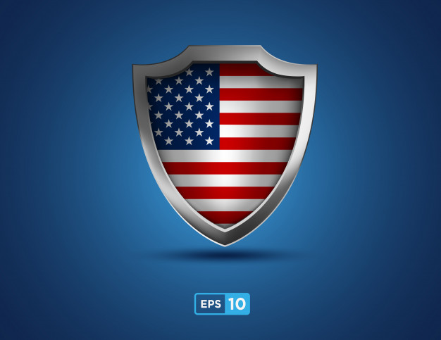 Usa Flag Metal Shield On The Blue Background Vector Premium Download 626x483 Usa Flag Metal Shield On The Blue Background Vector Premium Download