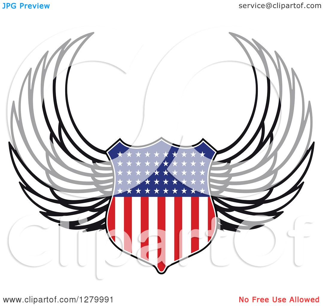 Clipart Of A Winged American Flag Shield 1080x1024 Clipart Of A Winged American Flag Shield