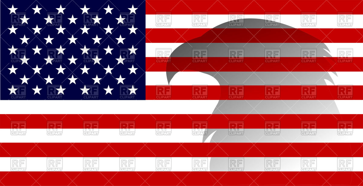 1200x616 American Flag With Eagle Silhouette Vector Image Of Signs, Symbols