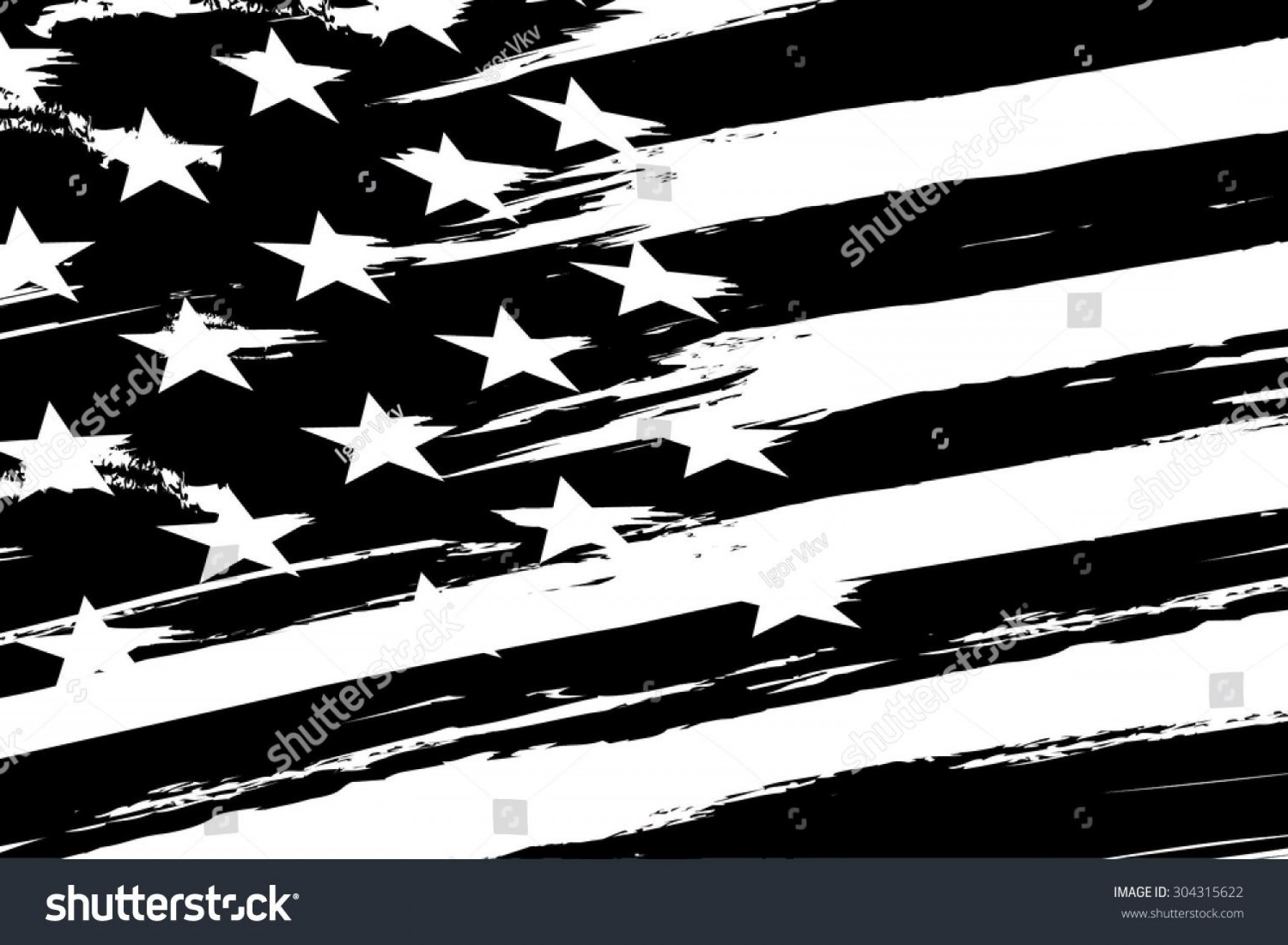 Американский флаг черно белый