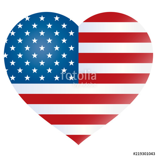 500x500 Usa Flag Heart Shape