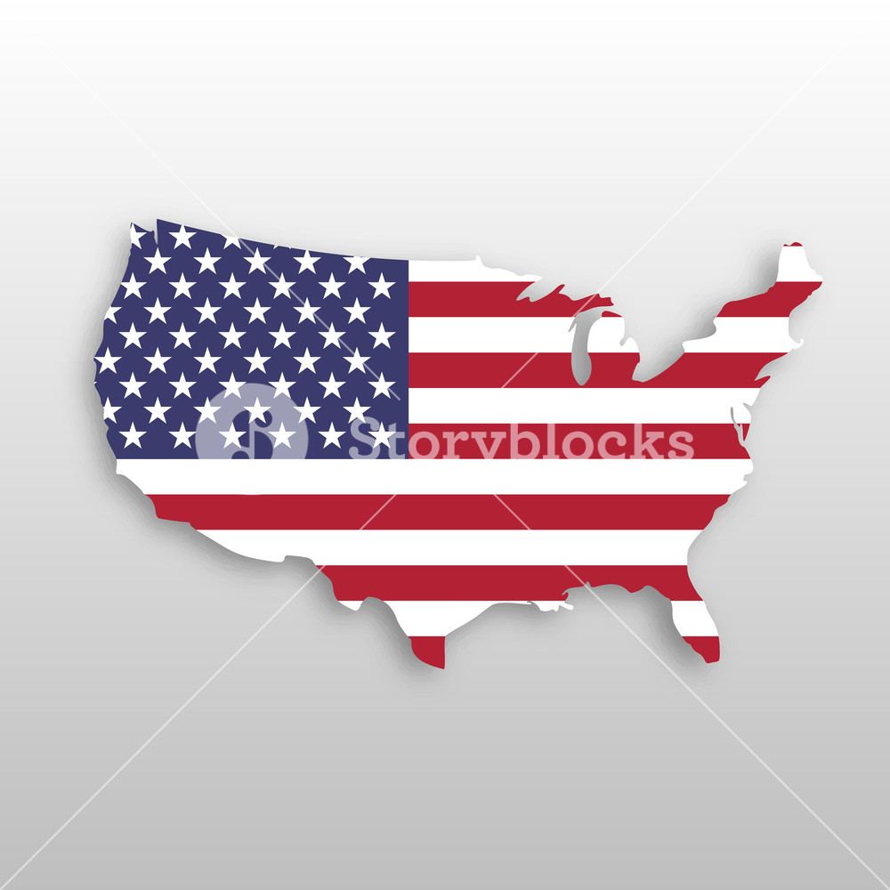 1000x1000 Usa Flag In A Shape Of Us Map Silhouette United States Of America