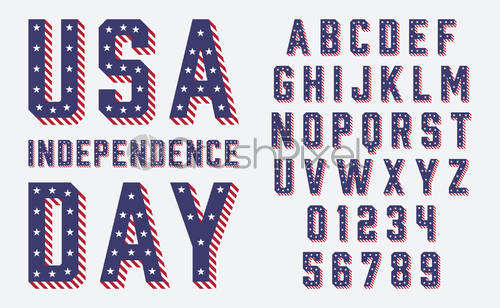 500x308 Font Usa Flag Stars And Stripes, Stock Vector Crushpixel