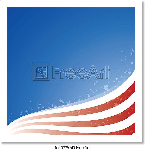 561x581 Free Art Print Of Vector Background Usa Flag With Light And Stars