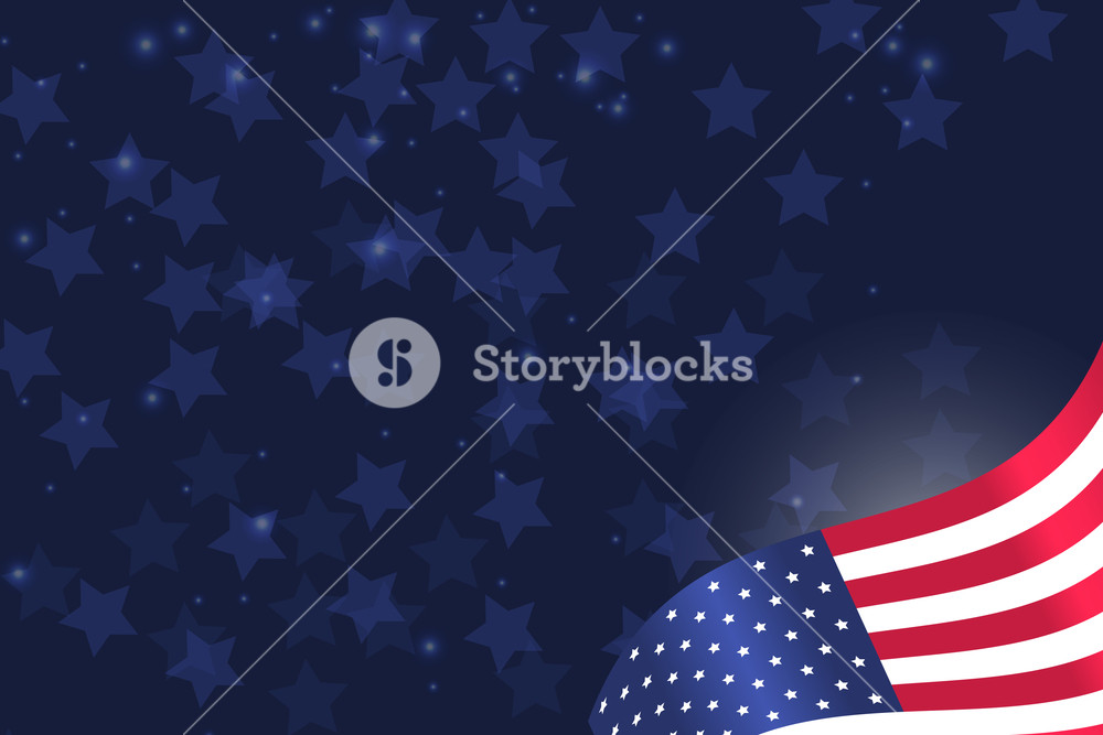 1000x667 Usa Flag On Sparkling Background With Stars Vector Illustration
