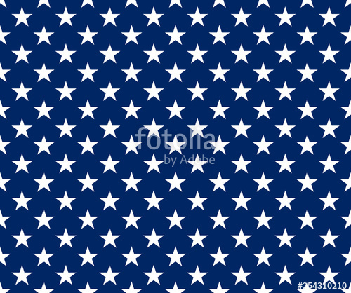 500x418 White Stars On Blue Background In Usa Flag Colors, Seamless Stock