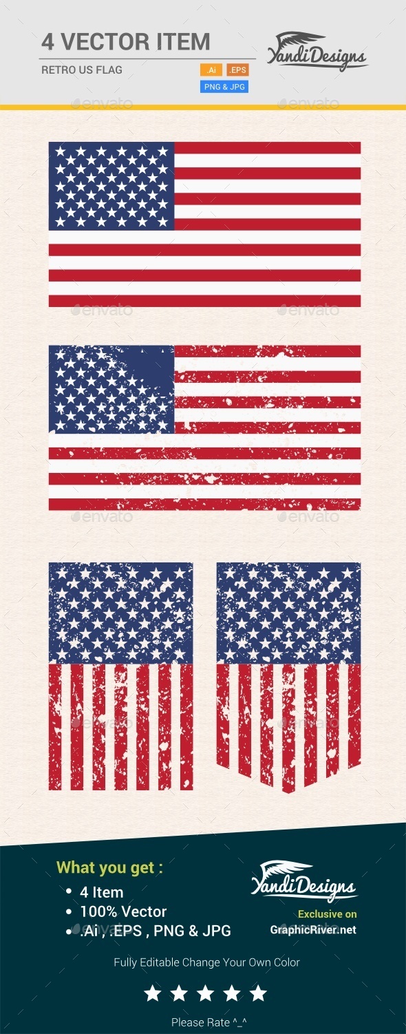 590x1502 American Flag Vectors From Graphicriver