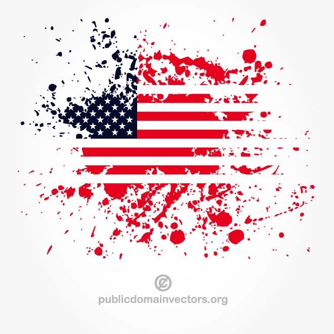 660x660 American Flag With Ink Splatter