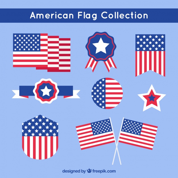 626x626 American Flag Collection Vector Free Download