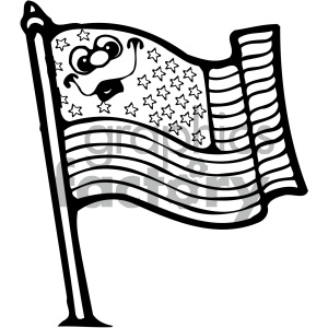 300x300 Vector Art American Flag Bw Clipart Royalty Free Gif