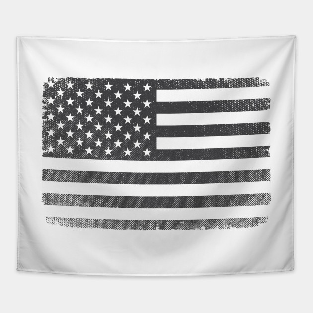 630x630 Grunge Black And White American Flag Vector