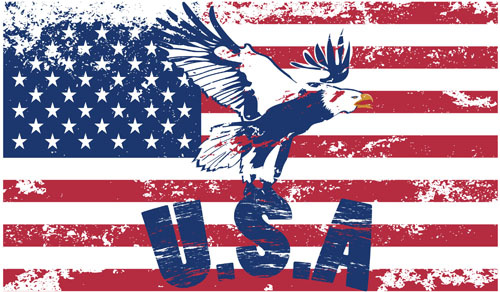 500x292 Set Of America Flag Vector Free Vector In Vector Illustration