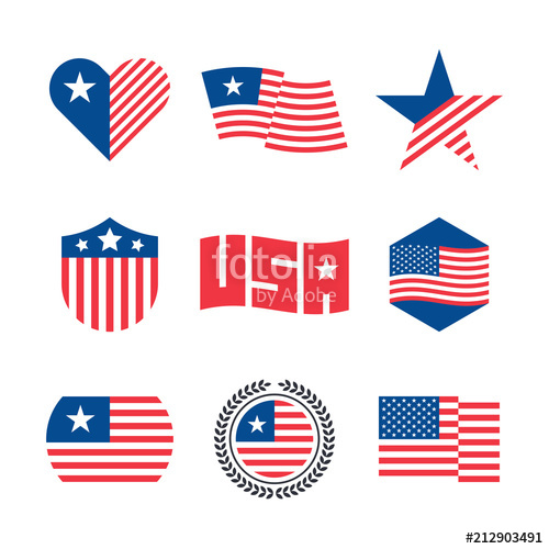 American Flag Vector Emblems, Usa Flaf Logo Design Elements Stock 500x500 American Flag Vector Emblems, Usa Flaf Logo Design Elements Stock