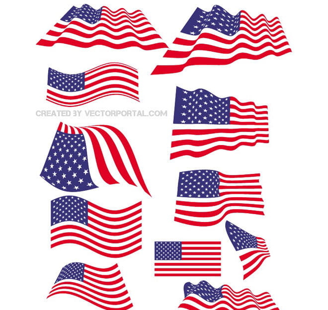 American Flag Vector Set Free Graphics Uihere 660x624 American Flag Vector Set Free Graphics Uihere