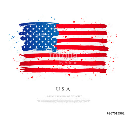 500x460 Usa Flag Vector Illustration On White Background Brush Strokes