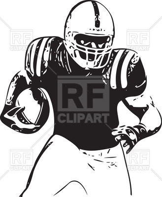 329x400 American Football Player Illustration Running With Ball Vector