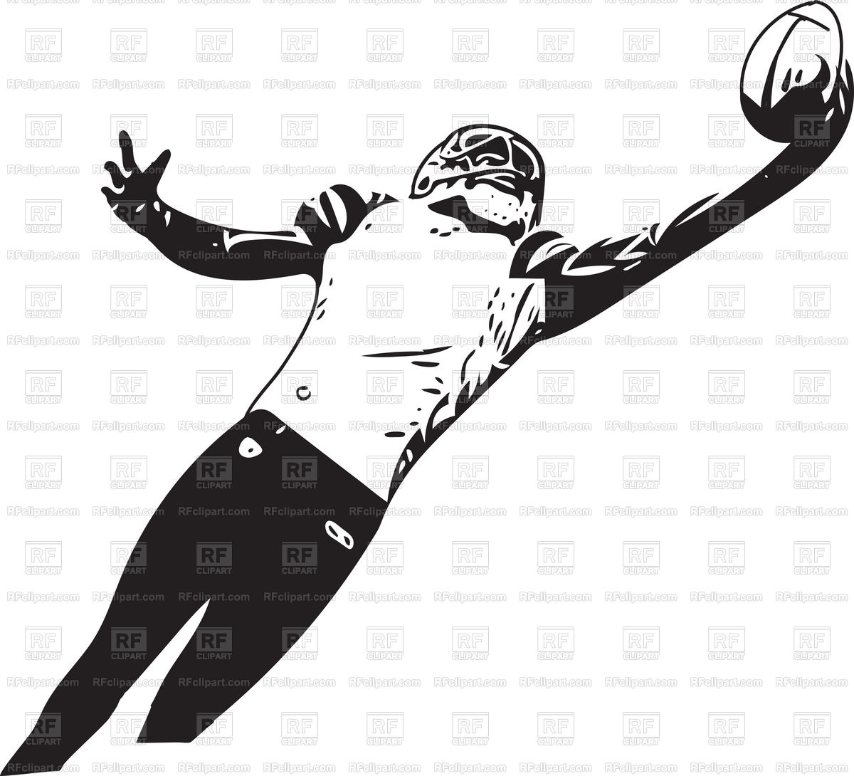 1200x1090 American Football Player With Ball Vector Image Of People