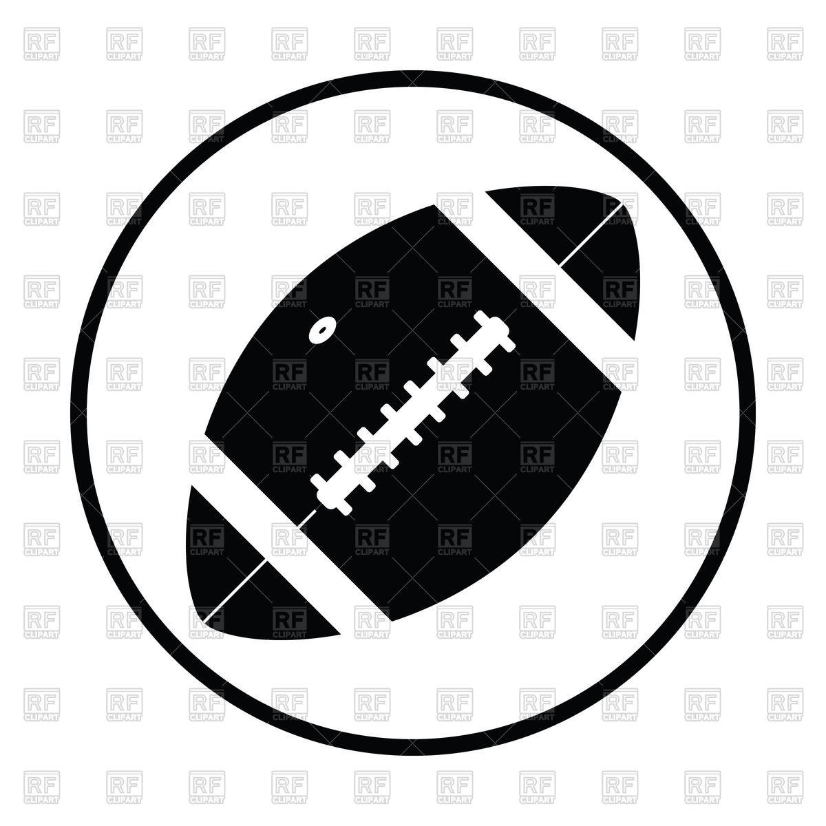 1200x1200 Thin Circle Design Of American Football Ball Icon Vector Image