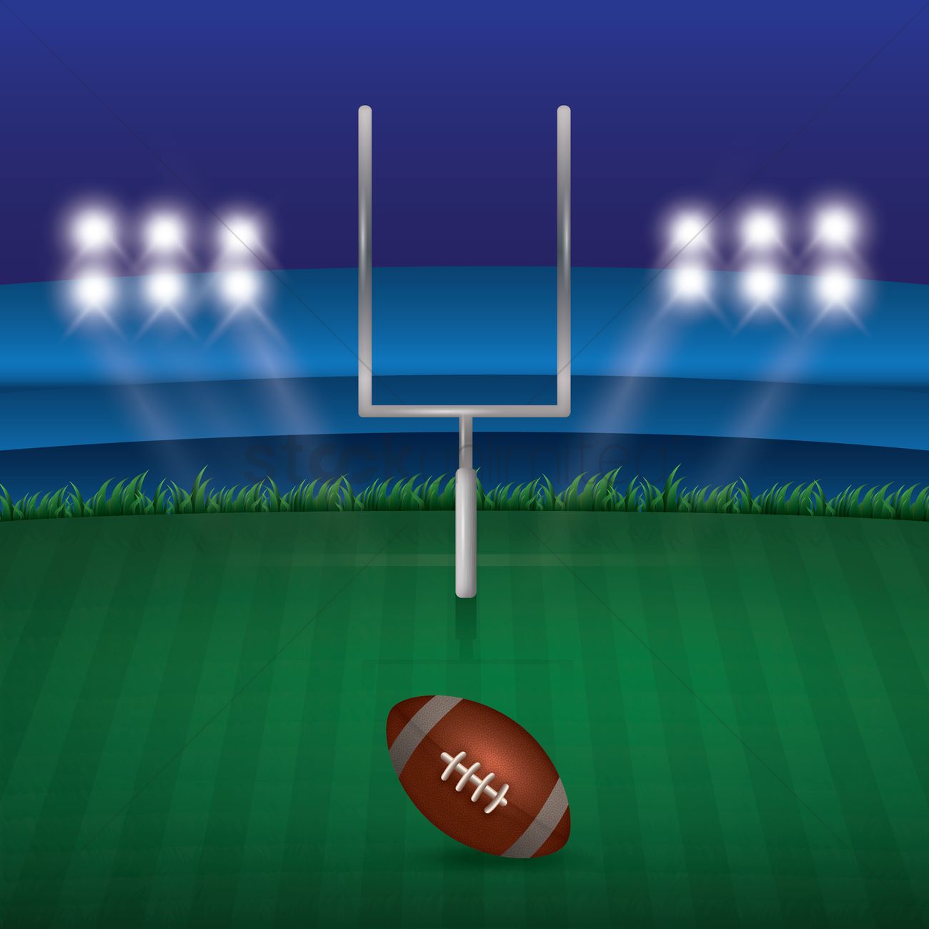 1300x1300 American Football Field Vector Image