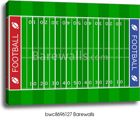 453x379 Vector American Football Field, Canvas Print Barewalls Posters