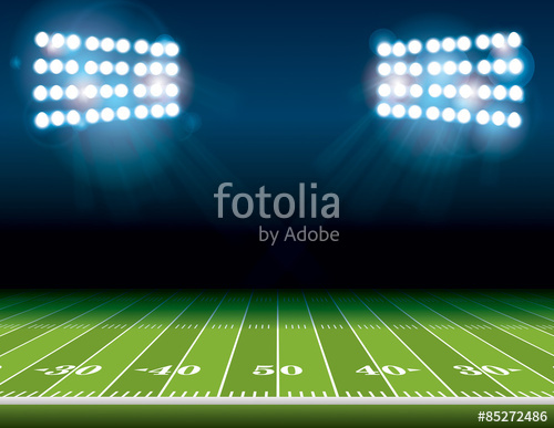 500x387 American Football Field With Stadium Lights Stock Image
